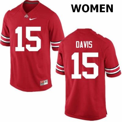 Women's Ohio State Buckeyes #15 Wayne Davis Red Nike NCAA College Football Jersey Designated MCM6144VG